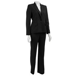 Anne Klein Women's 2-piece Onyx Pinstripe Pantsuit