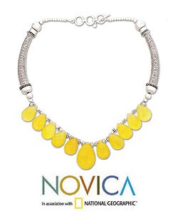 Chalcedony 'Yellow Petals' Necklace (India)