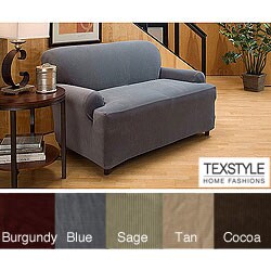 TexStyle Corduroy Stretch T-cushion Sofa Slipcover