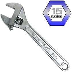 Heavy-duty 15-inch Drop-forged Steel Adjustable Wrench