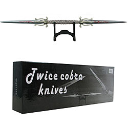 Twin King Cobra Daggers with Wood Stand