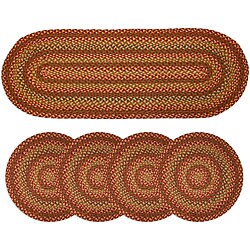 Montague 36-inch Table Runner and Four Round Placemats