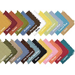 Solid Fringed Woven Cotton Napkins (Set of 12)