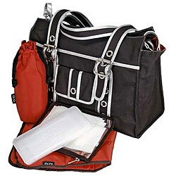 OiOi Dark Chocolate and Metallic Tote Diaper Bag