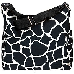 OiOi Black and White Giraffe Classic Hobo Diaper Bag.