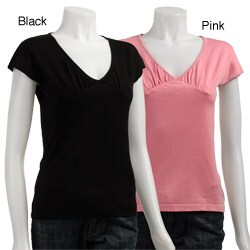 August Silk Women's Cap-sleeve V-neck Sweater