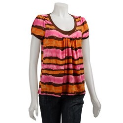 FINAL SALE August Silk Women's Printed Scoop-neck Blouse
