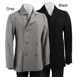 Triple Five Soul Men's Wool Double-breated Peacoat
