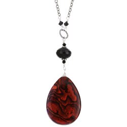 Charming Life Silver Paua Shell/ Black Onyx Necklace