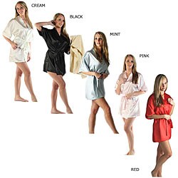 Mystic Clothing Women's Classic Short Satin Robe