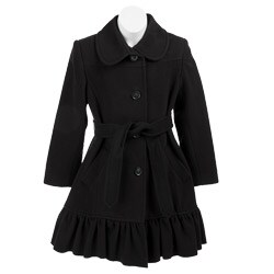 DKNY Girl's Wool Blend Ruffle Coat