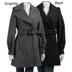 Marvin Richards Women's 3/4-length Wool Blend Coat