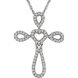 10k Gold 1/5ct TDW Diamond Cross Necklace