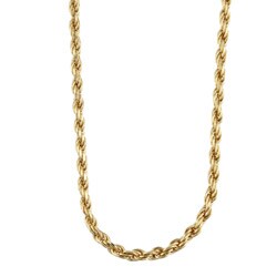 Sterling Essentials 14K Gold over Silver 2mm Diamond-cut Rope Chain (16-30 inch)