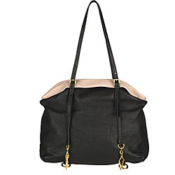 Prada Black and Blush Smooth Leather Tote