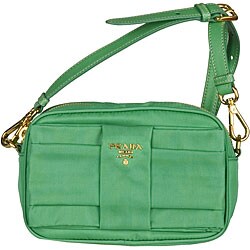 Prada Tessuto Fiocco Green Nylon Convertible Clutch