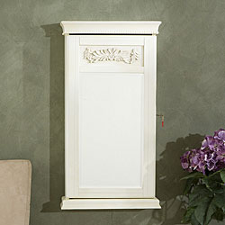 Avery Antique White Jewelry Armoire