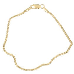 Caribe Gold  14k  over Sterling  Silver 7-inch Spiga Chain Bracelet