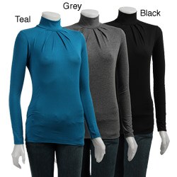 Necessary Objects Women's Pleated Turtleneck