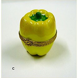 Limoges Hand-painted Yellow Bell Pepper Keepsake Box