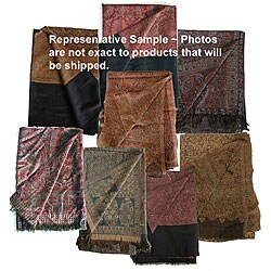 Set of 5 Jacquard Jamawar Woven Wool Shawls (India)