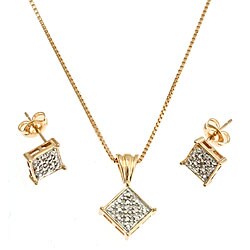 Diamond Illusion Earring and Pendant Set