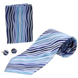 Boston Traveler Men's Wave-stripe Tie Gift Set