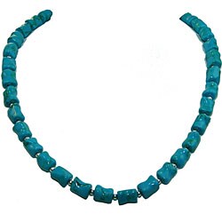 Sterling Silver Turquoise Nugget Necklace