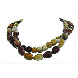 Sterling Silver Mookaite Double-strand Beaded Necklace