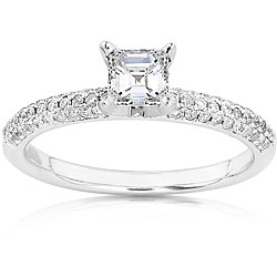 14k Gold 3/4ct TDW Asscher Diamond Engagement Ring (H-I, SI1-SI2)