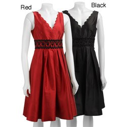 Anne Klein Women's Scallop Neck Party Dress