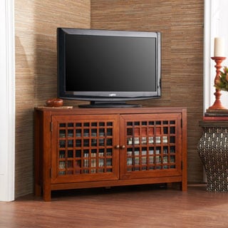 Upton Home Hurley Walnut Corner TV Stand/ Media Cabinet