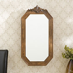 Cauley Wall-mounted Brown Oak Jewelry Armoire