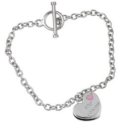 Sterling Silver 'Little Princess' Heart Toggle Bracelet