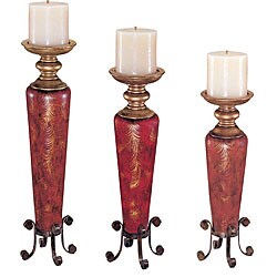 Gold Leaf Candleholders (Set of 3)