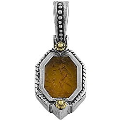 Sterling Silver and Carnelian Glass Pendant