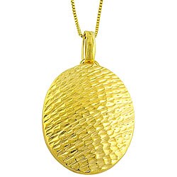 14k Gold Over Silver Oval Necklace