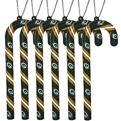 Green Bay Packers Candy Cane Ornament Set