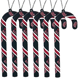 Boston Red Sox Candy Cane Ornament Set