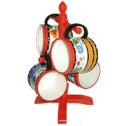 Viva Collection Hand-painted 4-piece Mug Set