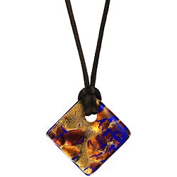 Genuine Murano Glass Gold/ Caramel Rhombus Necklace