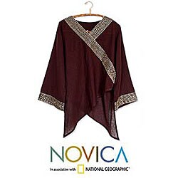 Cotton 'China Paths in Dark Brown' Blouse (Thailand)
