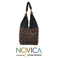 Cotton 'Purple Night' Shoulder Bag (Thailand)