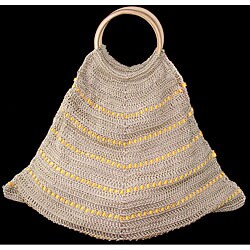 Bamboo Handle Crochet Handbag (China)