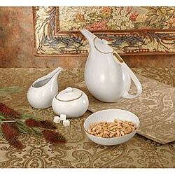 Weimar White Porcelain/ 24k Gold 3-piece Coffee Set