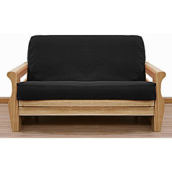 Full-size Suede Passion Black Futon Cover 