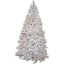 Crystal Fir 7.5-foot Pre-lit White Christmas Tree