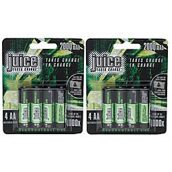 Rechargeable AA NiMH Batteries (Pack of 8)