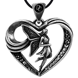 Pewter Fairy Heart Necklace