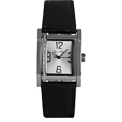 Bocara Diamonds Women's Black Leather Strap Watch